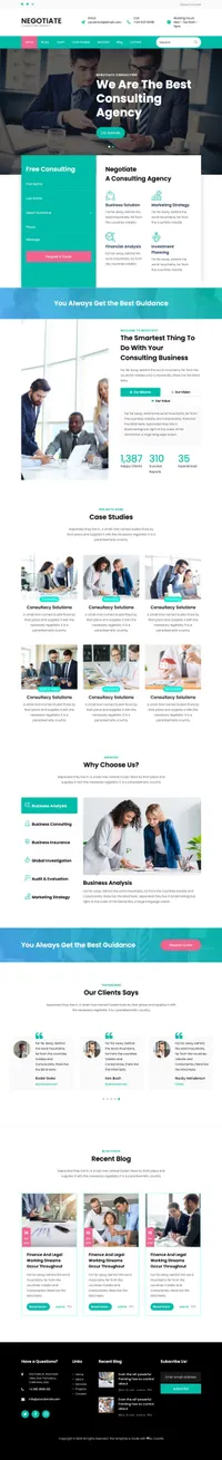 negotiate mini website template desktop screenshot