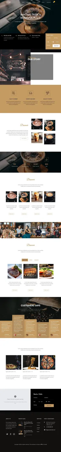 coffee-blend mini website template desktop screenshot