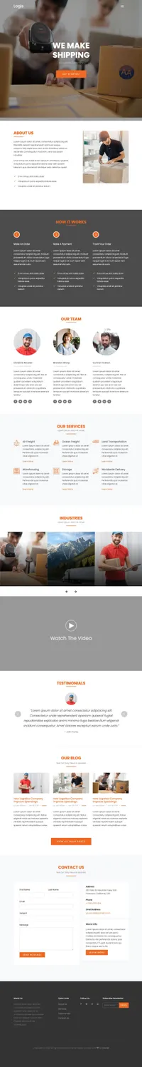 logis mini website template desktop screenshot