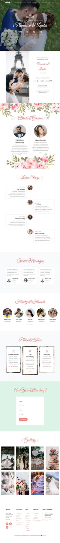 hookup mini website template desktop screenshot