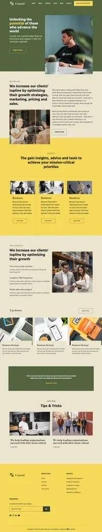 consul mini website template desktop screenshot