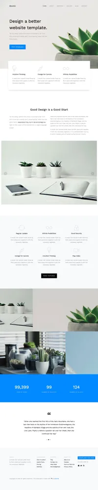 atomic mini website template desktop screenshot