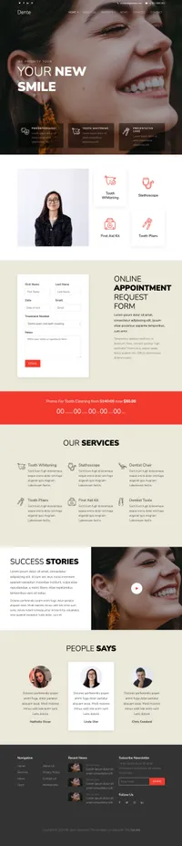 dente mini website template desktop screenshot