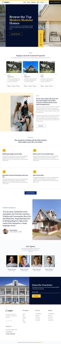 homofy mini website template desktop screenshot