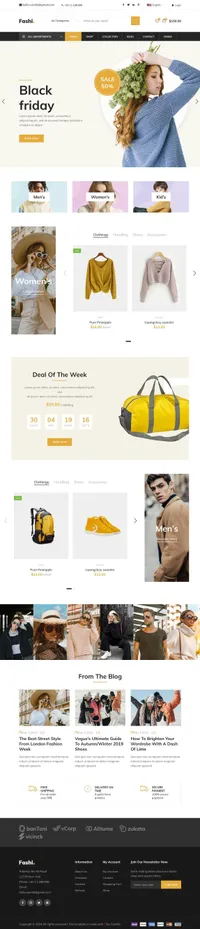 fashi mini website template desktop screenshot