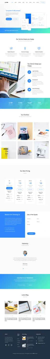 ultim8 mini website template desktop screenshot