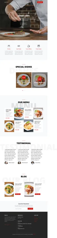eatery mini website template desktop screenshot