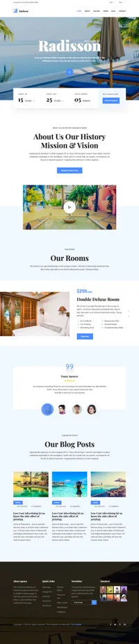 radisson mini website template desktop screenshot