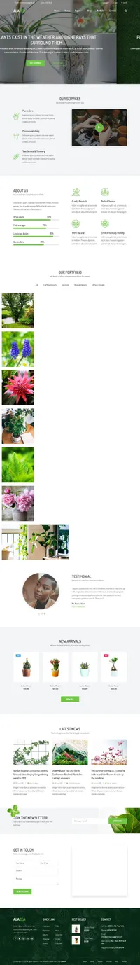 alazea mini website template desktop screenshot