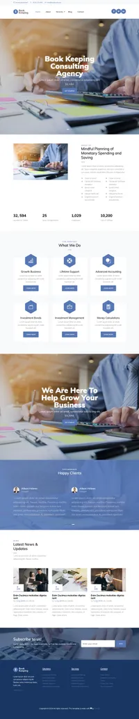 book-keeping mini website template desktop screenshot