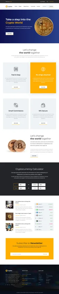 cryptos mini website template desktop screenshot