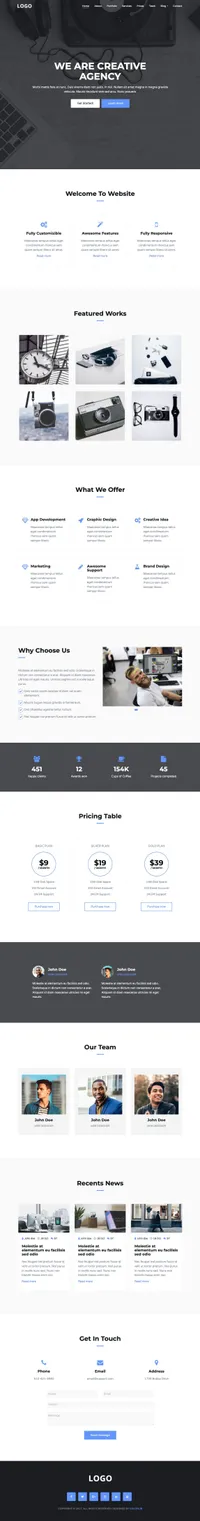 creative-agency-2 mini website template desktop screenshot
