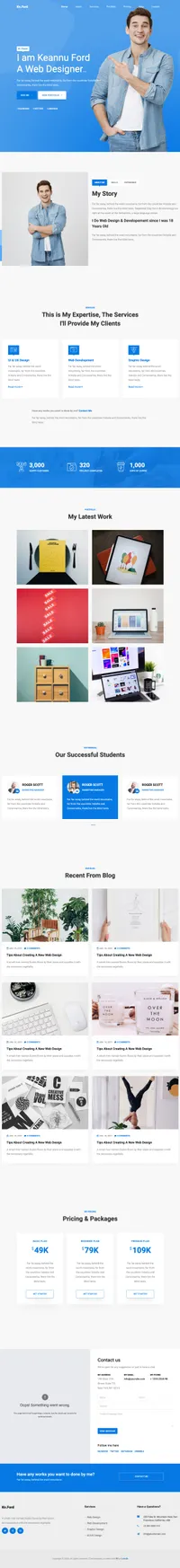 knuford mini website template desktop screenshot