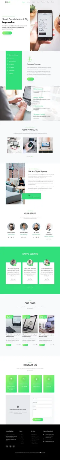 digilab mini website template desktop screenshot