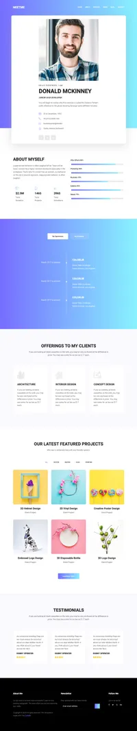 meetme mini website template desktop screenshot