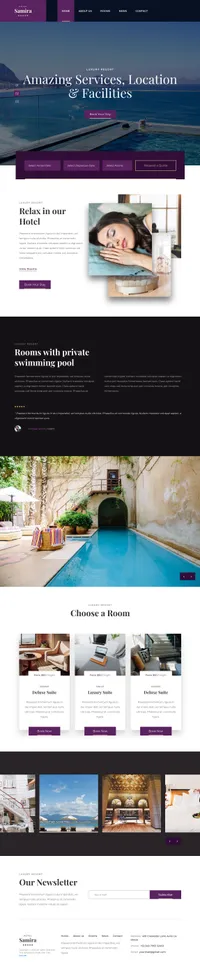 samira mini website template desktop screenshot