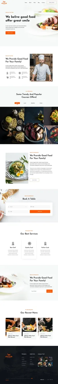 allfood mini website template desktop screenshot