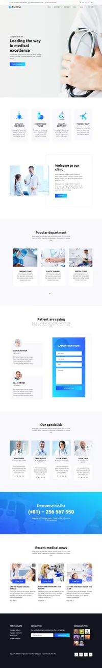 medino mini website template desktop screenshot