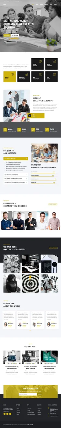 eroo mini website template desktop screenshot