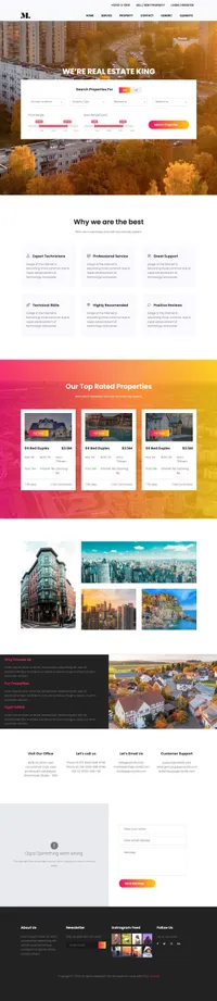 real-estate mini website template desktop screenshot
