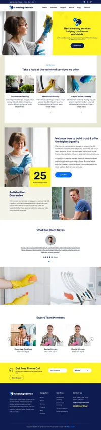 cleaningservice mini website template desktop screenshot