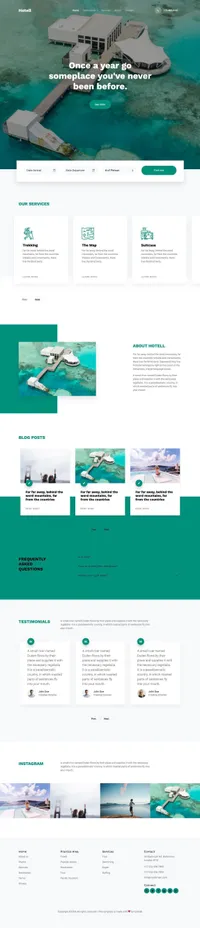 hotell mini website template desktop screenshot