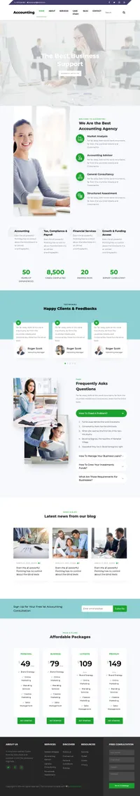 accounting mini website template desktop screenshot