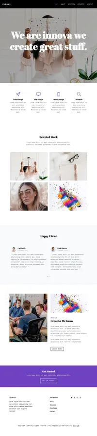 innova mini website template desktop screenshot