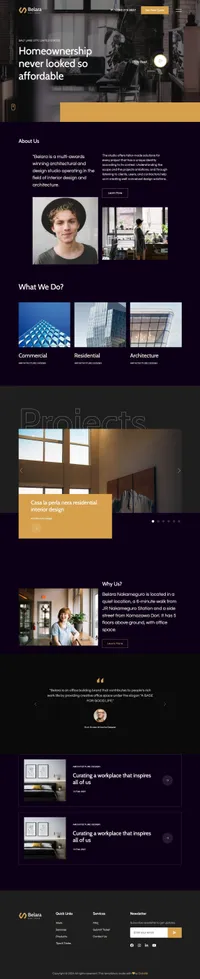 belara mini website template desktop screenshot