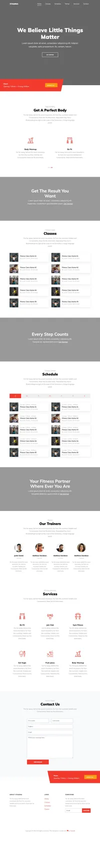stamina mini website template desktop screenshot