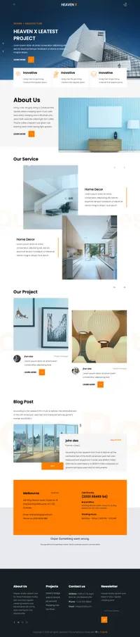 heaven mini website template desktop screenshot