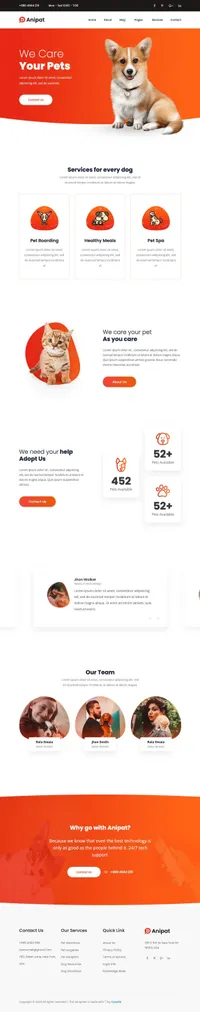 anipat mini website template desktop screenshot