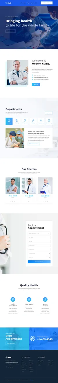 medi-2 mini website template desktop screenshot