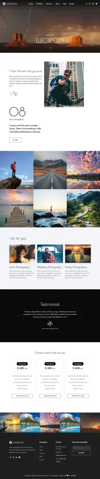 josanclick mini website template desktop screenshot