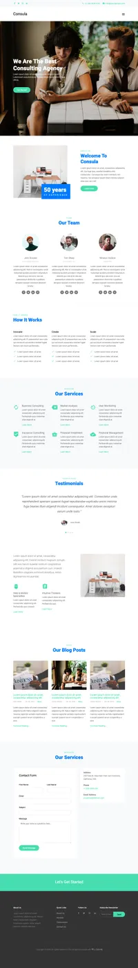 consula mini website template desktop screenshot