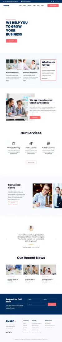 buson mini website template desktop screenshot