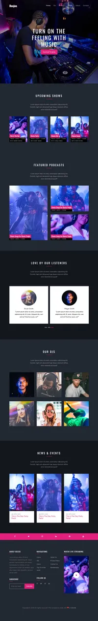 deejee mini website template desktop screenshot