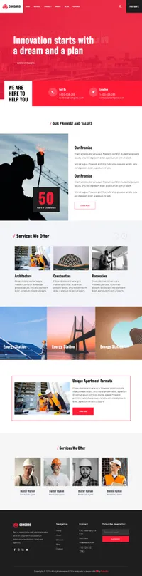 congoro mini website template desktop screenshot