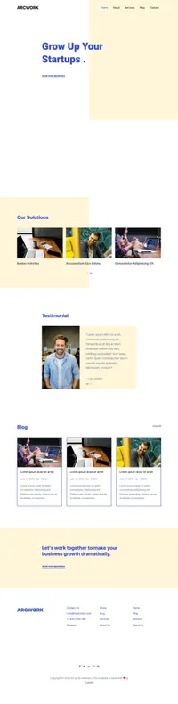 arcwork mini website template desktop screenshot