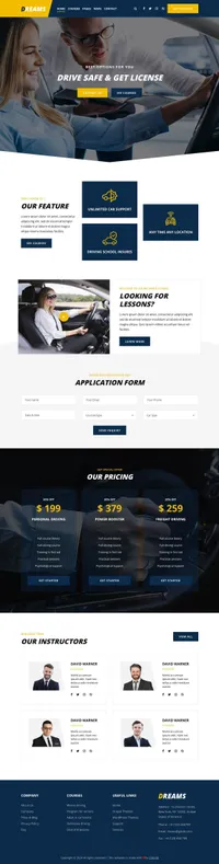 dreams mini website template desktop screenshot