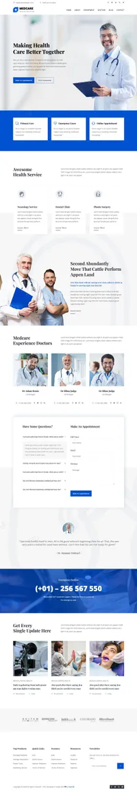 medcare mini website template desktop screenshot