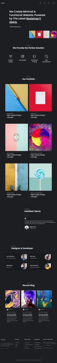 oraxol mini website template desktop screenshot