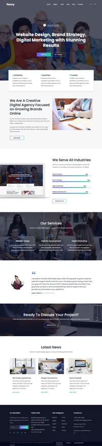 fancy mini website template desktop screenshot