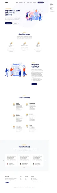 echo mini website template desktop screenshot