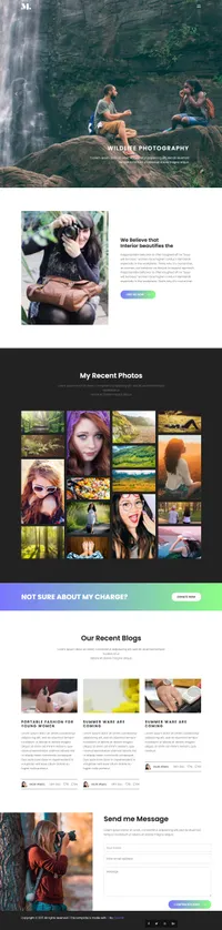 photography mini website template desktop screenshot