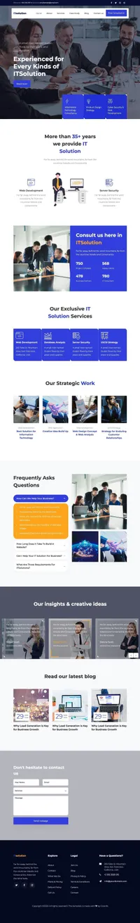 it-solution mini website template desktop screenshot