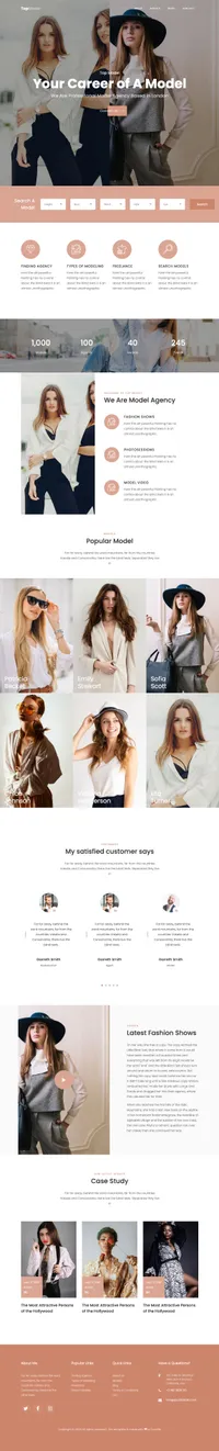 topmodel mini website template desktop screenshot