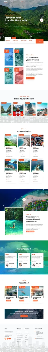 pacific mini website template desktop screenshot