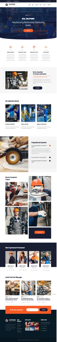 supreme mini website template desktop screenshot