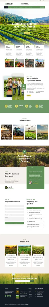 farmland mini website template desktop screenshot
